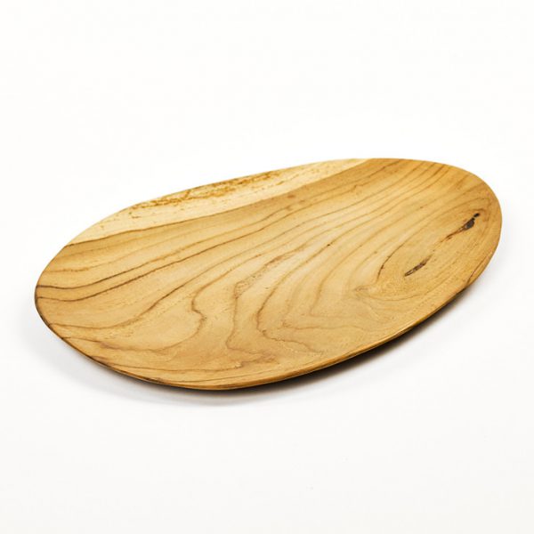 OVAL PLATE TEAK NATURAL 33X26XH5CM SET/2